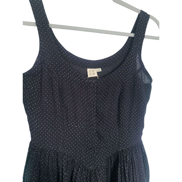 World of Crow Gathered Waist Polka-dot Cotton Midi Dress Size XS NWT - Picture 3 of 7